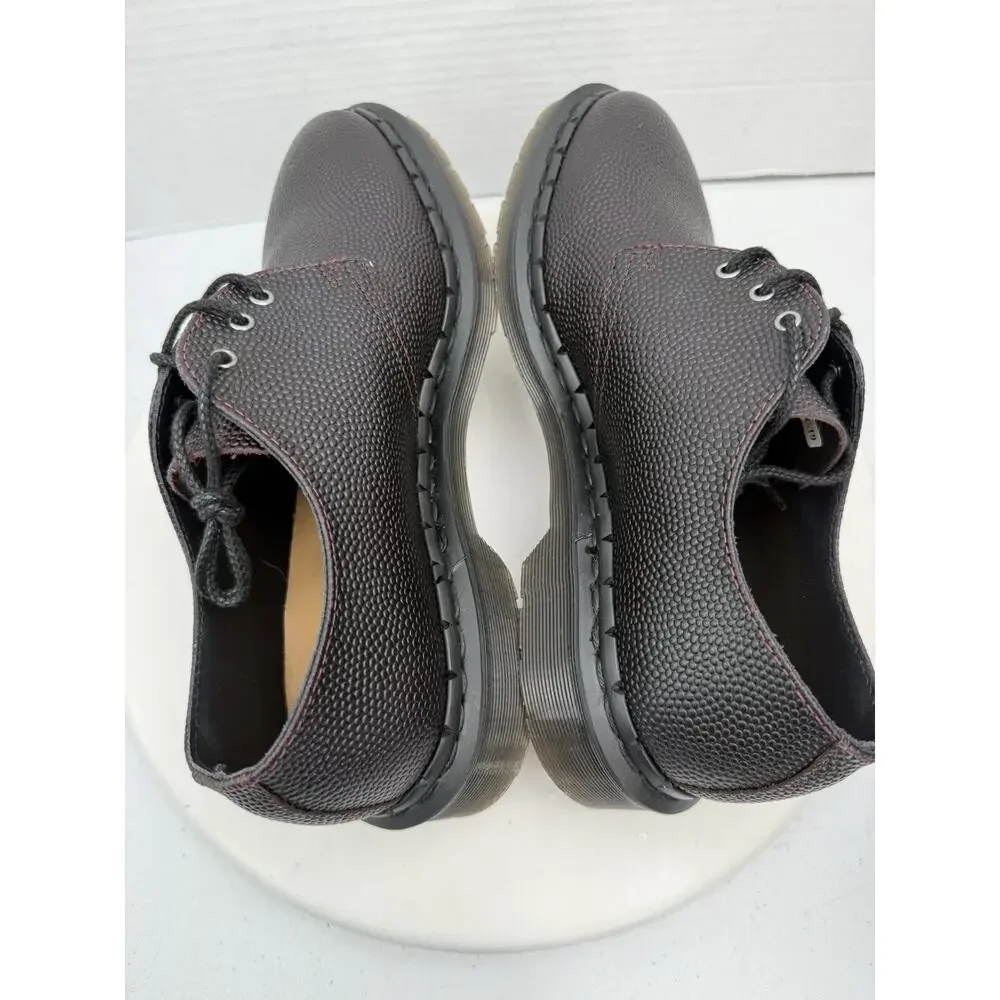 DR. MARTENS 1461 Womens Size 8 Pebble Grain Oxblood‎ Dark Brown Derby Loafers